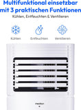 MEDION P701 Slimme mobiele airconditioner met luchtafvoerslang (incl. raamafdichting, 3in1, tot 25 vierkante meter, 7.000 BTU, koelen, ontvochtigen, ventileren, app- en stembediening, slaapstand, stof