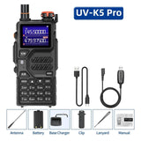 Walkie Talkie Volledige Band Lange Afstand Draadloze Kopieerfrequentie Tweerichtingsradio Type-C Krachtige UV K5 Hamradio Duidelijk Geluid(BK Cable)