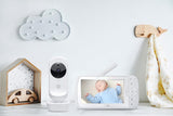 Motorola Ease 35 babymonitor met 5 inch camera HD nachtzicht, twee-weg communicatie, slaapliedjes, zoom, kamertemperatuurbewaking, wit