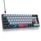 SOLIDEE Draagbaar 65% Mechanisch Gaming Toetsenbord,68 Toetsen Compact RGB LED Verlicht Bedraad Toetsenbord met Afneembare USB Type-C Kabel,Lineaire Rode Schakelaar voor Windows PC Mac(68 Dolch)