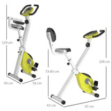 HOMCOM Hometrainer, fietstrainer, trainingsfiets met in 8 niveaus instelbare magnetische weerstand, staal, wit, 43 x 97 x 109 cm