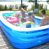 UHVUJDUI Opblaasbaar tuinzwembad met grote capaciteit, ruimtebesparend, zwembad voor kinderen/volwassenen buiten, kan 7-9 personen bevatten, 260 x 175 x 60 cm