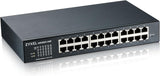 Zyxel Gigabit switch met 24 poorten | Smart Management | Rack-/Tafelmontage en zonder ventilator | VLAN, IGMP, QoS | Levenslange garantie [GS1900-24E]