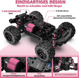 Op afstand bestuurde auto voor meisjes, 1:18 RC Car Pink, 4WD 36+ km/u, RC auto, 2,4 GHz, All Terrain Remote Control Car voor volwassenen en kinderen, op afstand bestuurde auto vanaf 6 8 10 jaar