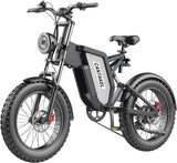 CANTAKEL MX25 48V25AH elektrische fiets, 20 * 4inches, volledige schorsing off-road Fat tire mannen fiets, voor en achter hydraulische olieremmen, geschikt voor sneeuw en strand, berg