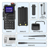 Walkie Talkie Volledige Band Lange Afstand Draadloze Kopieerfrequentie Tweerichtingsradio Type-C Krachtige UV K5 Hamradio Duidelijk Geluid(BK Cable)