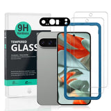 IBYWIND 2 Pack Screen Protector voor Google Pixel 9 Pro XL 5G 6,73",9H hardheid gehard glas,met 1Pc Camera Lens Protector,eenvoudig te installeren