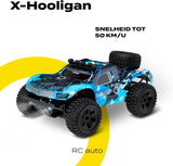 Overmax X-Hooligan RC Auto - 50 km/u 1:10 Schaal, 4WD, 100m Bereik, 40 min Speeltijd, LED Verlichting, IPX5 Waterdicht, Twee 1800 mAh Batterijen, Onafhankelijke Vering, Ideaal Cadeau voor Kinderen 14+