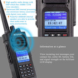 Retevis Ailunce HD1 10W DMR amateurradio, dual-band, digitale tweewegradio, type-C 3200mAh batterij, IP67 waterdicht, 16 toetsen DTMF, compatibel met andere hamradio en tweewegradio (1 stuks, zwart)