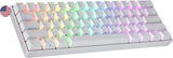 Ranked S60 Supernova 60% | Heet Verwisselbaar Mechanisch Gamingtoetsenbord | 61 Toetsen Multi Color RGB LED Backlit voor PC/Mac | QWERTY Amerikaanse (Wit, Gateron Optical Speed Yellow)