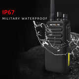 Retevis RT81 bidirectionele radio, IP67 waterdicht, 32-kanaals DMR analoge/digitale walkie-talkie, 2200mAh draagbare radio lange afstand voor buitenwerk (zwart, 2 stuks)