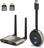 Draadloze HDMI-zender en -ontvanger 4K, 5G 165FT/50M HDMI-extender HDMI VGA Video/Audio Dual Screen-transmissie, live-transmissie voor laptop, tablet, camera, ondersteuning Nefix/TikTok/YouTube