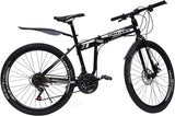 CUMELLIIR Bergsteiger Mountainbike, 26 inch (66 cm), met twee schijfremmen, jongensfiets, 26 inch, 21 versnellingen, vouwfiets voor volwassenen, fiets voor dames en heren, wit