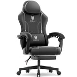 Dowinx Gamingstoel, racing, gamerstoel, ergonomische gamingstoel met lendensteun, gamingstoel, PU-leer, pc-stoel, verbrede rugleuning, 150 kg, zwart