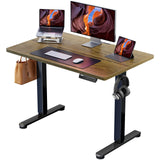 ErGear In hoogte verstelbaar bureau, 100 x 60 cm, in hoogte verstelbaar, elektrisch, ergonomische sta-zitting, tafel, computertafel voor thuiskantoor met 4 geheugenbesturingen, (Espresso)