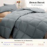 puredown® 7,5 TOG Alle seizoenen 30% dons en 70% veren dekbed/gewatteerde donsbestendige stof wasbaar 135x200cm, donkergrijs