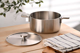 Alessi steelset + braadpan 20/24/28 cm + deksel 16/20/24/28 cm