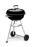 Weber Compact Kettle Houtskoolbarbecue 47 centimeter | Barbecue Met Deksel | Standaard En Wielen| Vrijstaande Outdoor Oven, Smoker & Kookplaat - Zwart (1221004)