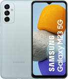 Samsung Galaxy M23 5G, Smartphone Android sans contrat, écran TFT Infinity-V de 6,6 Pouces, Batterie de 5 000 mAh, 4 Go de RAM 128 Go de mémoire, Double SIM, Bleu Clair