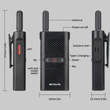 Retevis RB628B Walkie Talkie Oplaadbaar 1500mAh, PMR446, VOX, Lange Stand-by Walkie Talkie Mini met Oortje, Draagbare 2-Weg Radio Lange Afstand voor Restaurant, School (6 Stuks, Zwart)