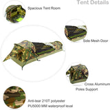 GEERTOP Ultralichte 1-persoons waterdichte Bivy tent, groen, outdoor slaapzak, camping Bivvy Bag Deken Herbruikbaar voor Outdoor Camping, Wandelen, Waterdicht