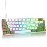 SOLIDEE Draagbaar 65% Mechanisch Gaming Toetsenbord,68 Toetsen Compact RGB LED Verlicht Bedraad Toetsenbord met Afneembare USB Type-C Kabel,Lineaire Rode Schakelaar voor Windows PC Mac(68 Matcha)