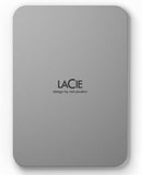 LaCie Mobile Drive Moon, 4TB, Draagbare Externe harde schijf, Silver, USB-C 3.2, voor pc en Mac, gerecyclede materialen na consumptie, inclusief Adobe All Apps en 3 jaar Rescue-services (STLP4000400)