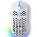 Dierya ×TMKB M1SE Gaming Muis,12800 DPI Optische Sensor,Ultra-lichtgewicht Honeycomb Gaming Mouse,RGB Bedrade Gaming Muizen met 6 Knoppen Programmeerbare Driver voor Windows PC Gamer-Wit