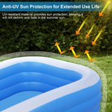 Duerer Inflatable Pools, Inflatable Pools, Family Pool for Garden, Summer Water Party, Outdoor, Garden, Swimming for Adults, 305 cm x 182 cm x 56 cm
