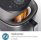 Philips Airfryer 3000-Series 7.2L - 16-in-1 Airfryer, RapidAir Plus-Technologie, Kookvenster, Tot 90% minder vet*, HomeID App, snel en eenvoudig schoonmaken, Zwarte behuizing/Zwarte greep (NA340/00)