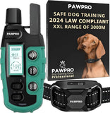 PAWPRO Trainingshalsband voor Honden, Bereik XXL van 3000m, Voldoet aan Nieuwe Wet 2024 Dierenwelzijn, 3 Modi BIEP, Boost Trilling, voor Honden van Alle Groottes, Waterdicht en Oplaadbaar