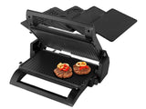 Princess 112536 Multigrill 4-in-1, sandwich-, contact-, tafelgrill- en wafelijzer, vervangbare platen, roestvrij staal, antiaanbaklaag, zwart/zilver, 1500 watt