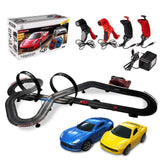 Race Car Track Set Electric Racing Tracks Toy-Electric 2 in 1 with 2 Race Cars 4 Hand Controllers 2 Ferris Wheel (360 Degree Rotation) Gift Flexible Toys