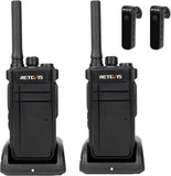 Retevis RB637 Bluetooth-walkie-talkie, bidirectionele radio met draadloze Bluetooth-hoofdtelefoon, type-C 2000mAh, VOX, zaklamp, draadloos exemplaar, PMR-walkie-talkie voor restaurant (zwart, 2 stuks)