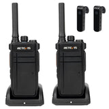 Retevis RB637 Bluetooth-walkie-talkie, bidirectionele radio met draadloze Bluetooth-hoofdtelefoon, type-C 2000mAh, VOX, zaklamp, draadloos exemplaar, PMR-walkie-talkie voor restaurant (zwart, 2 stuks)