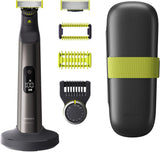 Philips OneBlade Pro 360 - Elektrische baardtrimmer, scheerapparaat en bodygroomer, 1x 360-mesje, 1x kam met 14 lengtestanden, 1x lichaamsset, 1 oplaadstandaard, 1 reisetui (model QP6651/30)