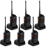 Retevis RB646 waterdichte 2-weg radio, walkie talkie lange afstand, PMR446 noodalarm, draagbare mini twee-weg radio voor commercieel (zwart, 6 stuks)