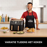 Ninja Foodi MAX Dual Zone Airfryer, Tang, 2 Laden, 9,5L, 6-in-1, Olievrij, Airfryen, Max Crisp, Braden, Bakken, Vaatwasmachinebestendige Manden, Anti-aanbaklaag, Koper/Zwart Amazon Exclusief AF400EUCP