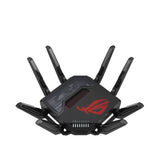 ASUS ROG Rapture GT-BE98 Quad-band WiFi 7 Gaming Router, Ondersteuning voor Nieuwe 320MHz Bandbreedte, 4096-QAM, MLO, Dual 10G Poorten, Backup WAN, Netwerkbeveiliging zonder Abonnementskosten, AiMesh