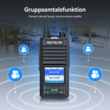 Retevis RB658 Walkie Talkies voor Volwassenen, 2-weg radio met Draadloze Oortelefoon, 6-Weg Oplader, APP-Verbinding, 1800Ah-accu, 1,77 inch Scherm, voor School, Beveiliging (6 Stuks, Zwart)