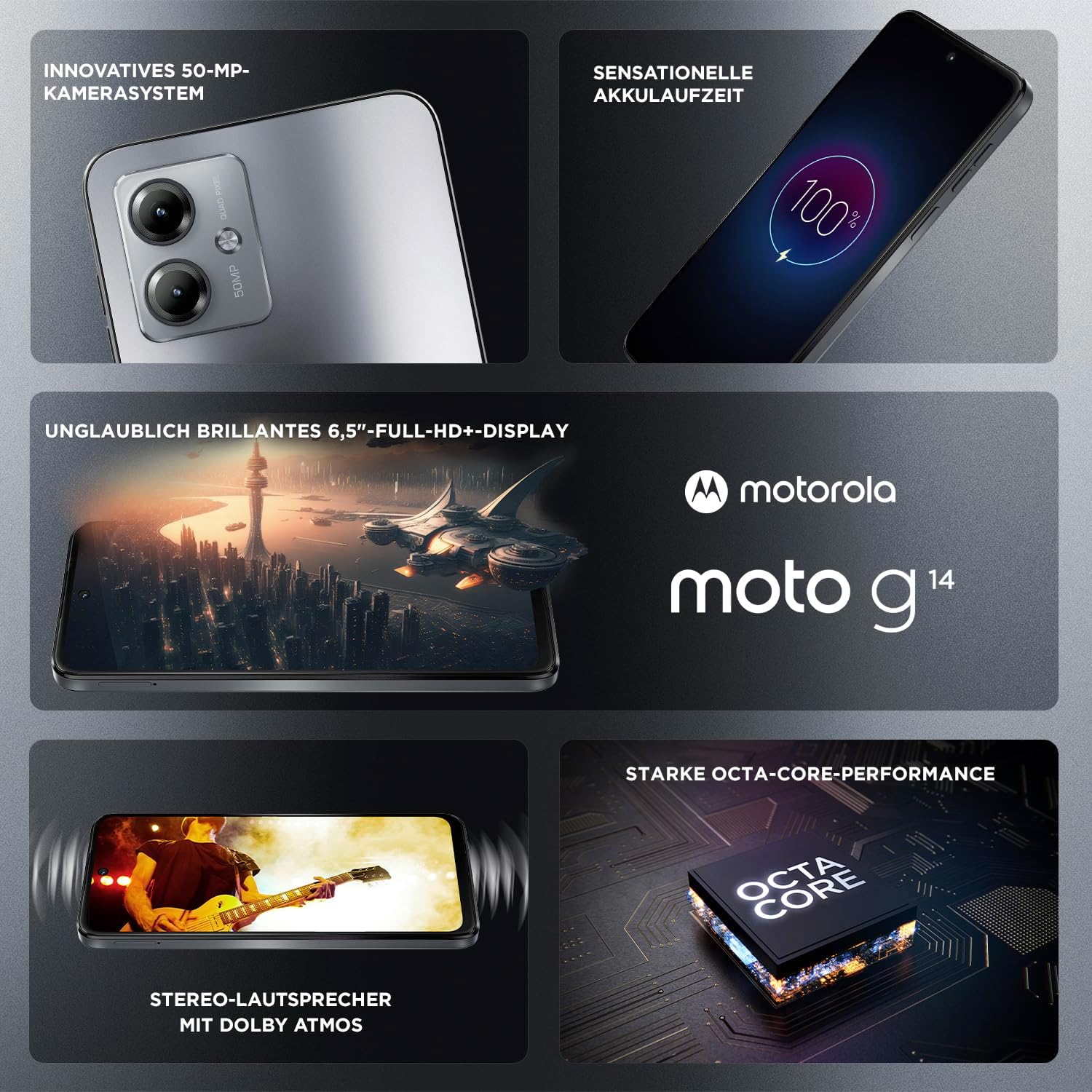 Motorola Moto g54 5G (6,5 inch FHD+ Display, 50 MP Dual Camera, 8/256 GB, 5000 mAh, Android 13) Indigo Blue (veganistisch leer), incl. beschermhoes + telefoonhouder [exclusief bij Amazon]