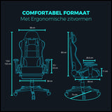 GAME HERO Winner X1 Gamingstoel Limited Edition - Met voetensteun, verstelbare rugleuning & armleuningen - Premium ergonomische bureaustoel voor gamers - Belastbaar tot 125kg - PU leer - Zwart