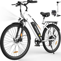 HITWAY elektrische fiets, 28" elektrische ondersteunde fietsen, City E-Bike met 36V 12Ah afneembare accu, 250W motor, 7 snelheden, stedelijke E-Bike voor volwassenen mannen vrouwen Bereik tot 35-90
