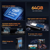 Mini Gaming PC Desktop Gamer, Intel Core i9 10980HK RTX 3070 8G Windows 11 Pro, 64GB 3200Mhz DDR4 1TB PCIe NVMe, 8*USB, Support 4 x 4K Display, WiFi 6 BT5.2, Micro Computer