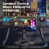 MERACH Hometrainer, stille hometrainer, fiets met verbeterde lcd-monitor, spinning bike indoor met verstelbare weerstand voor cardiotraining thuis, met eigen app, tot 136 kg