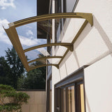 Moderne voordeur luifel, 99% UV-blok dakbedekking luifels, regenonderdakhoes, grote gootsteen buiten luifel, raam tuinluifel, patio veranda luifel, polycarbonaat hoes, 3 kleuren (goud, 150 x 118