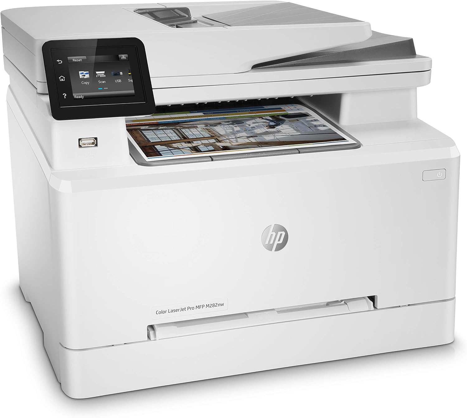 HP Color LaserJet Pro M255dw 7KW64A, A4-printer met enkele functie, automatisch dubbelzijdig afdrukken in kleur, 21 ppm, USB, Wi-Fi, Ethernet, touchscreen van 6,85 cm, wit