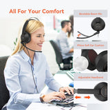 Nuroum HP11-SU USB-headset met microfoon voor laptop, 270 ° draaibare boommicrofoon, in-line bediening, USB-A/Type-C/3,5 mm naar pc/Mac/mobiel voor Zoom/Teams Bellen/Conferencing, Single-Ear hoofdtelefoon (Mono)