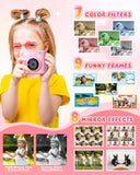 TERRAMUS Instant kindercamera, digitale camera voor kinderen met printpapier, 32G-kaart en 5 fotolijsten, 1080p 2,4 inch scherm, instant camera voor kinderen, videocamera, cadeau voor kinderen van