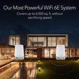 NETGEAR Orbi Quad-band WiFi 6E Mesh-systeem (RBKE962) - Router met 1 satellietextender | Dekking tot 400 m2, 200 apparaten | AX11000 (tot 10,8 Gbps)